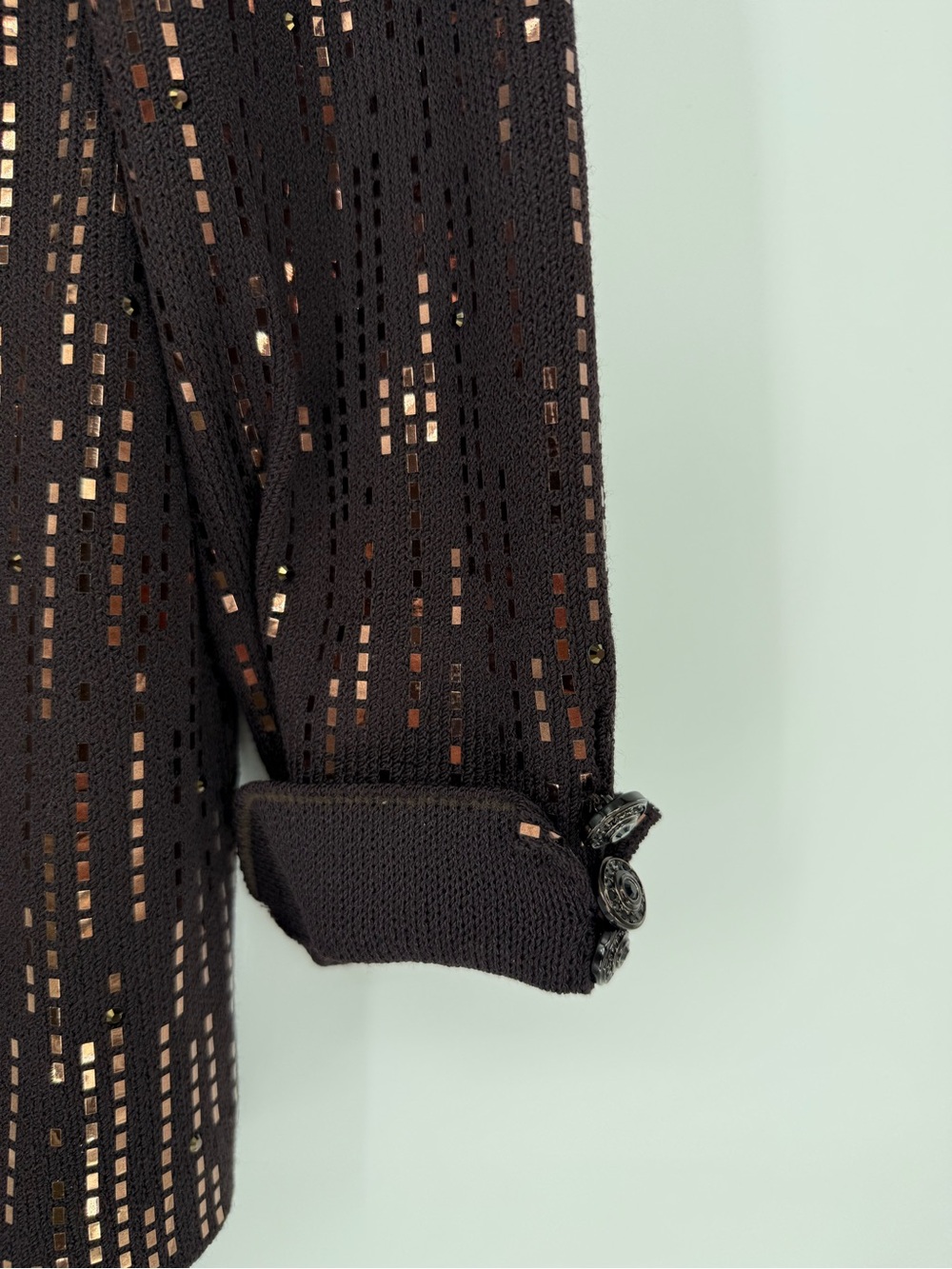 St John Evening By Marie Gray Vintage Sequin Knit Zip Jacket 14 Statement Glam - Picture 4 of 15